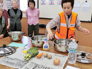 ポリ袋調理と資機材運転確認